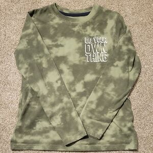 Kids Long Sleeve Green Tie-Dye Shirt